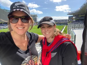 Sarah Zipp & Anna Goorevich at the 2022 Rugby World cCp in New Zealand